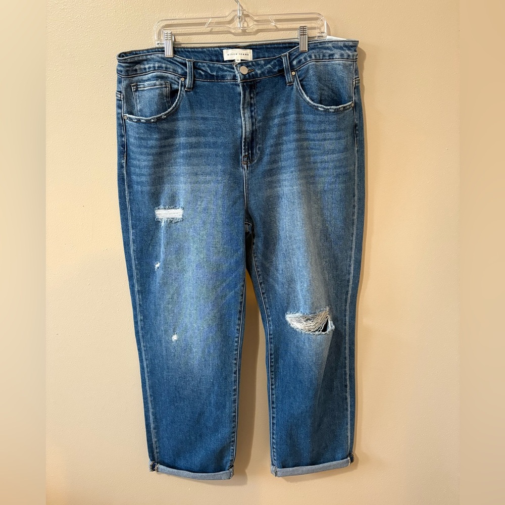 Risen High Rise Girlfriend Roll Up Jeans Women’s size 3XL NWT!!